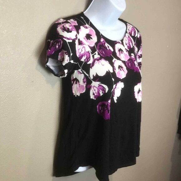 Alfani Printed Round-Hem Womens T-Shirt Womens Size PP - Picture 3 of 5